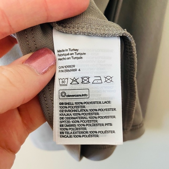 H&M Lace-trimmed Camisole Top Women's Grey Size Small NEW - Picture 9 of 9